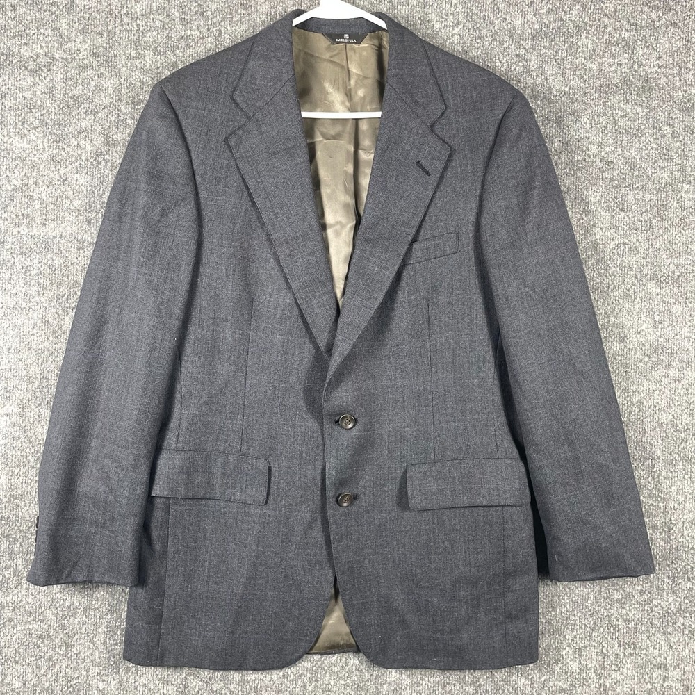 Vtg Chaps By Ralph Lauren Blazer Mens 38 Blue Wool Sports Coat Professional Work